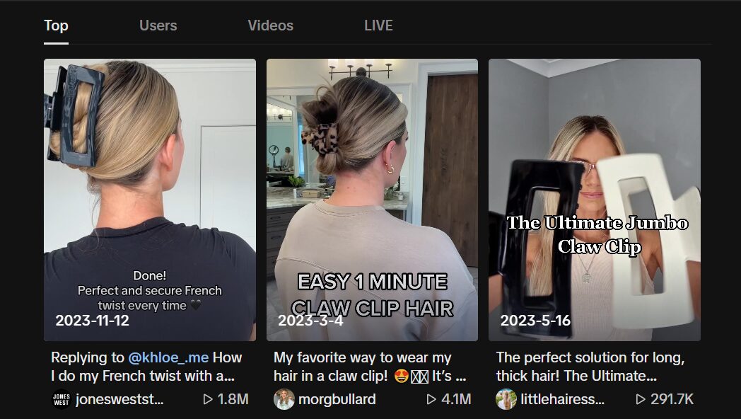 TikTok dropshipping best-seller claw clip