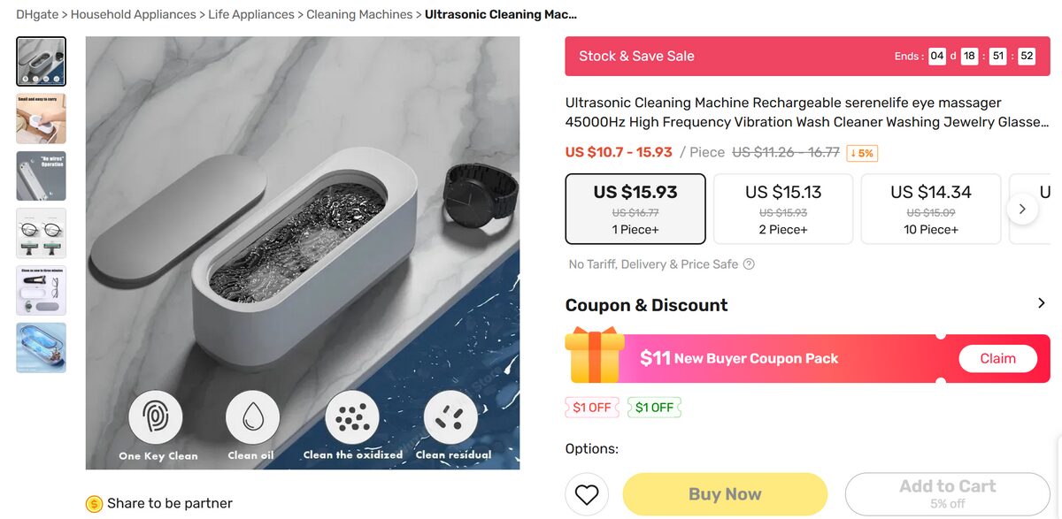 Ultrasonic cleaner supplier's website