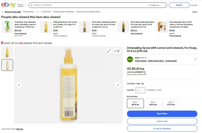 Pet Detangling Spray grooming tools dropshipping