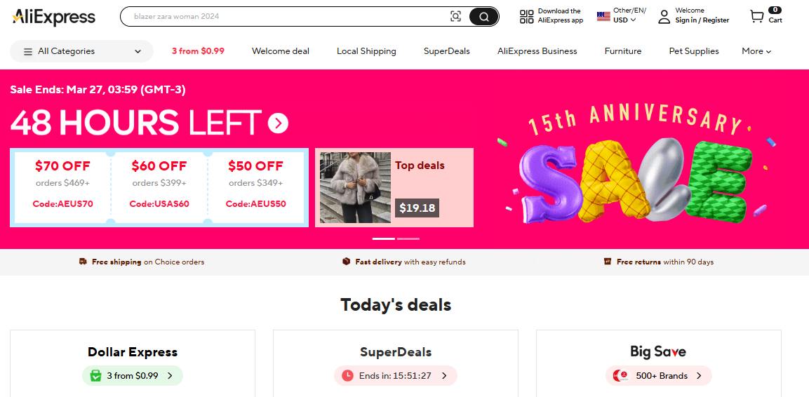 AliExpress Main Page