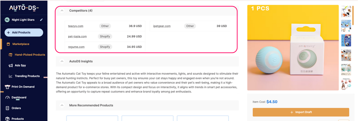 AutoDS Product Research Tool For Competitor Analysis