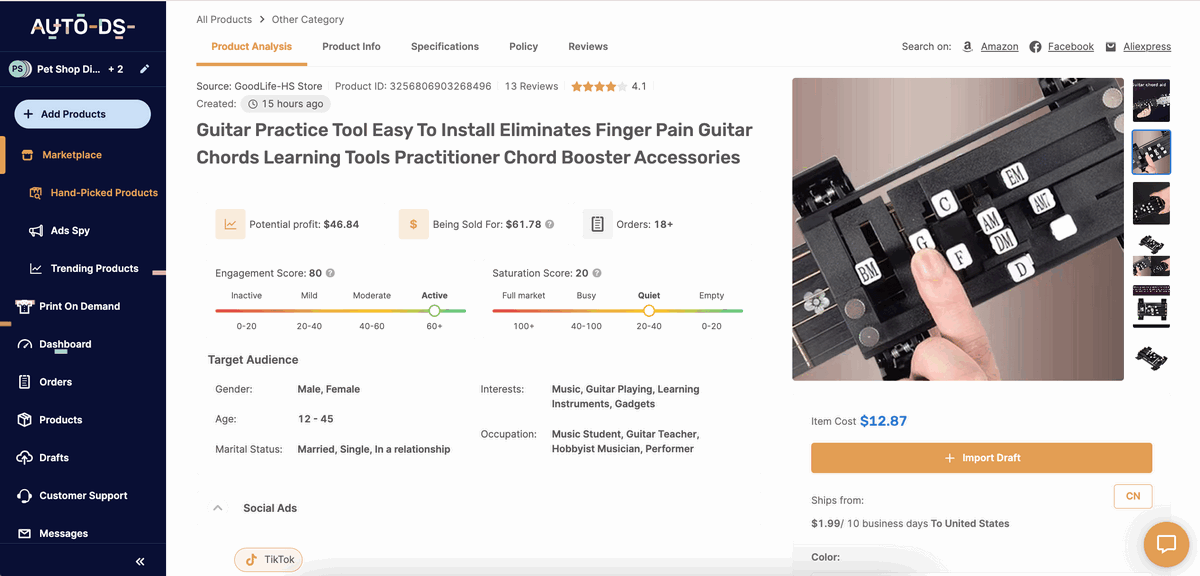 Guitar Practice Tool best items to dropship in march 2025