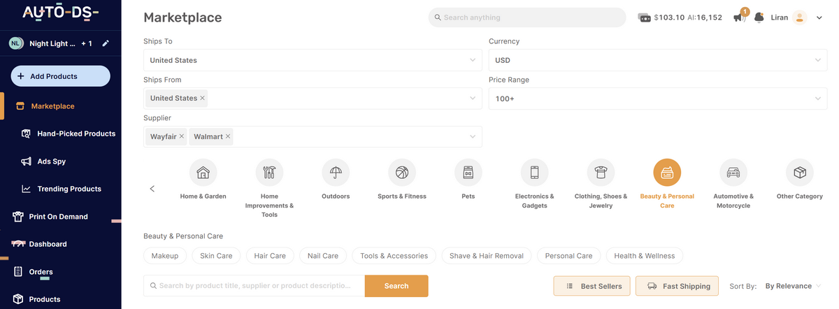 AutoDS product research tool for luxury items