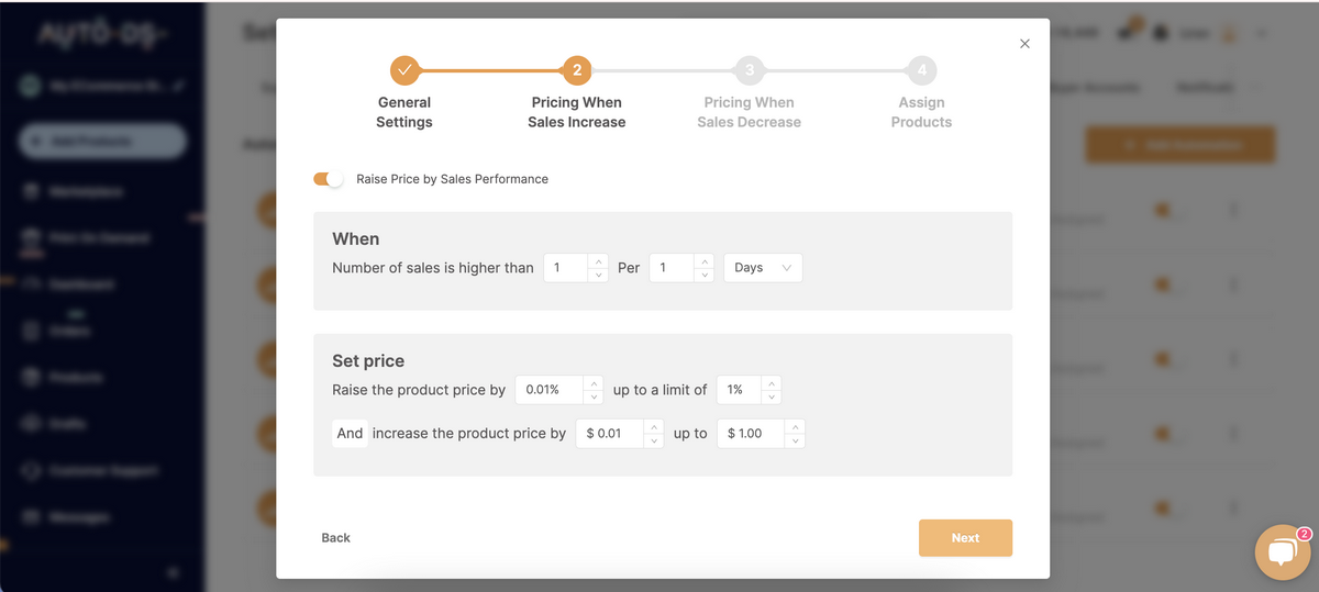 Automatic Pricing Optimization Feature AutoDS Platform