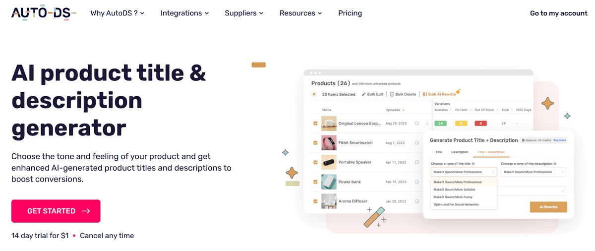 AutoDS AI Product Description & Title Generator