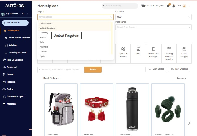 AutoDS UK Dropshipping Suppliers