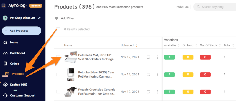 dropshipping product page