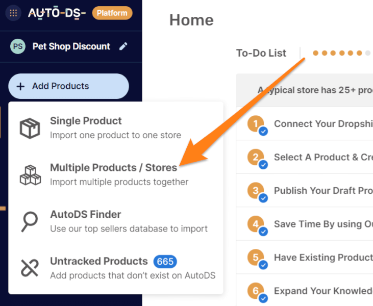 add multiple dropshipping items