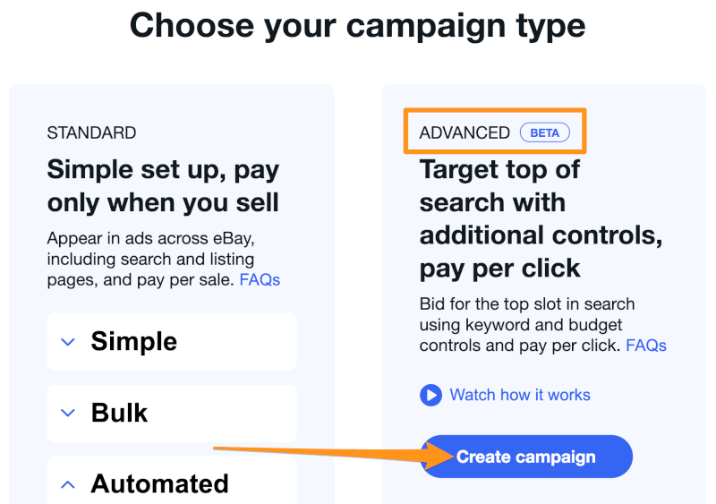 create ebay ppc campaign