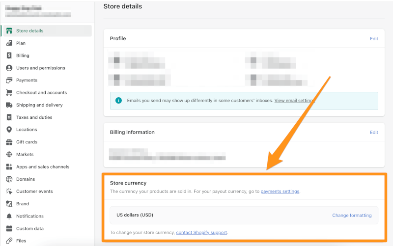 Configure Store Currency for Shopify Store