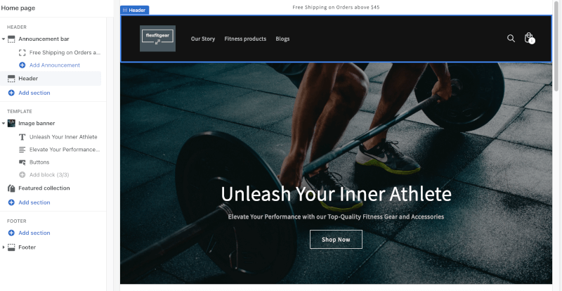 Customize Shopify store Homepage