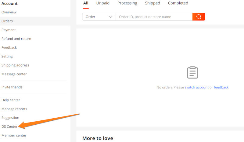 accessing aliexpress dropshipping center