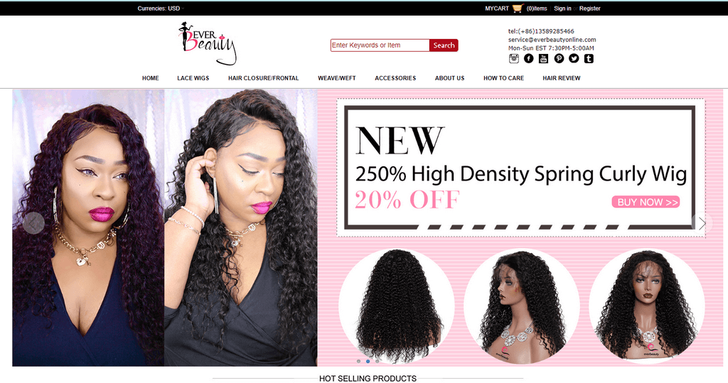 Ever Beauty Store dropship wig