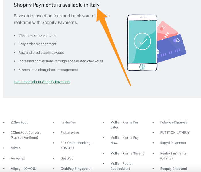 Shopify Payments Outside The US