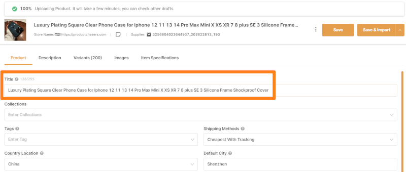 Edit product listing title with AutoDS