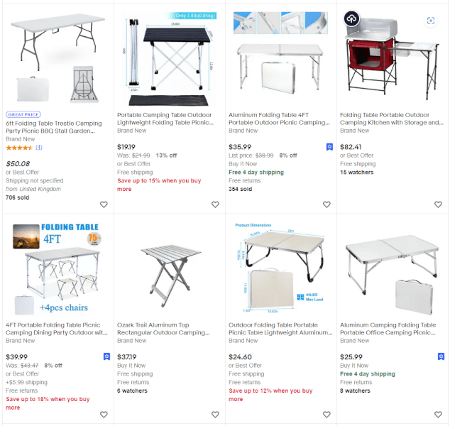 camping table ebay best sellers