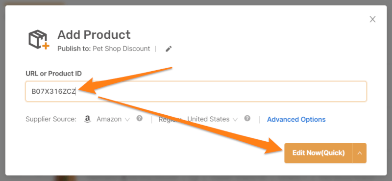 dropshipping product URL/ID