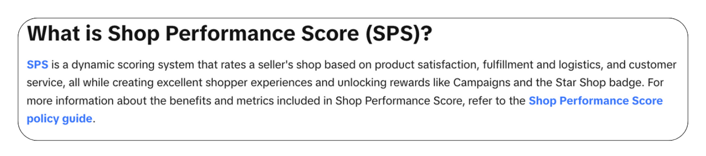 TikTok Shop Performance Score 